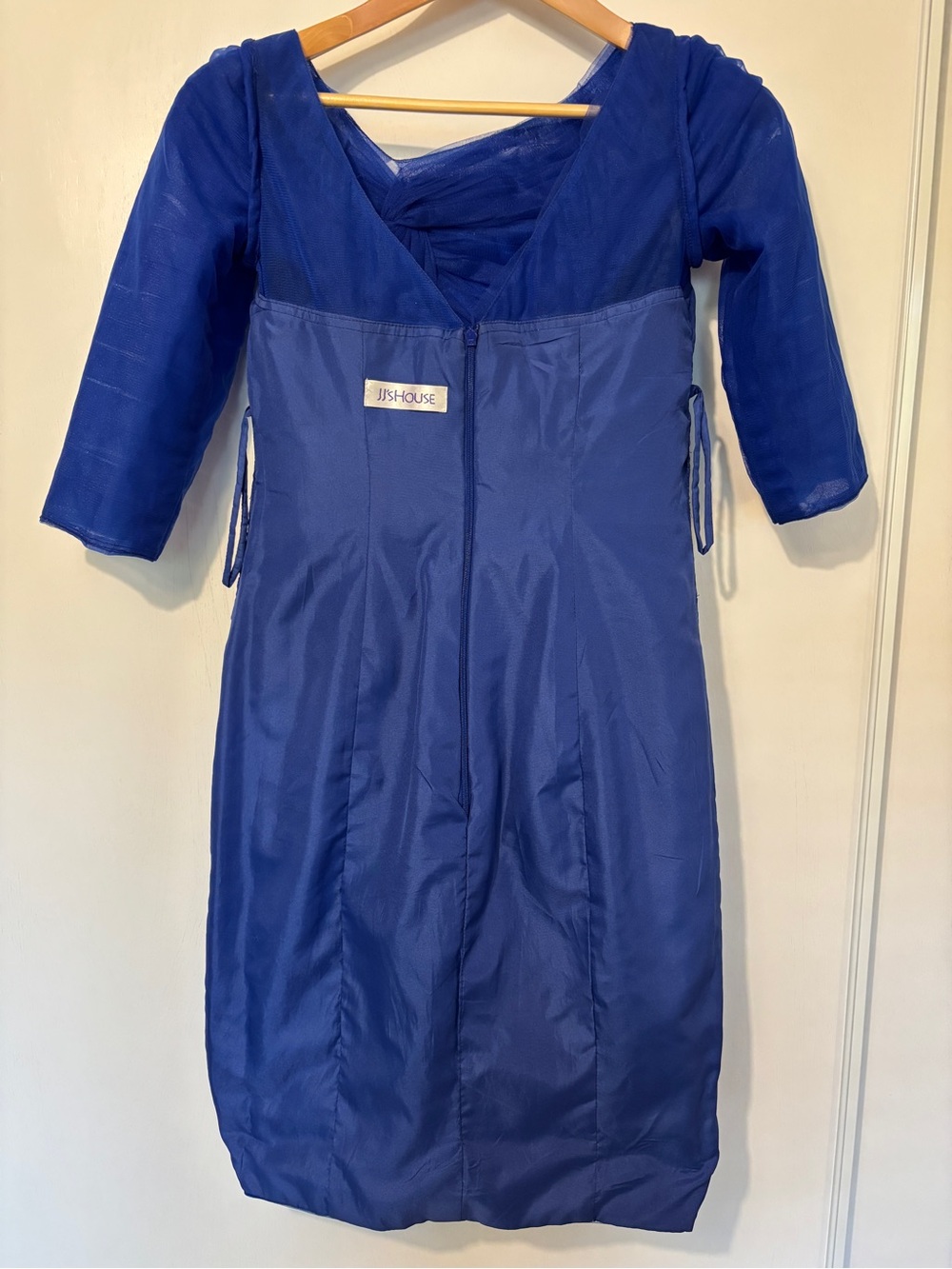 JJs House Royal Blue Cocktail Tulle Midi Dress Size 4-6 Prom Wiggle Dress Guest - Picture 10 of 12